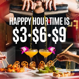 HAPPPY HOUR TIME IS $3 | $6 | $9